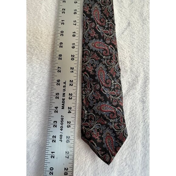 Bert Pulitzer Men’s Silk Tie Paisley Imported Classic Neckwear Hand Printed - Picture 3 of 4